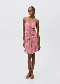 Printed ruched dress