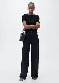 Textured cotton-blend t-shirt