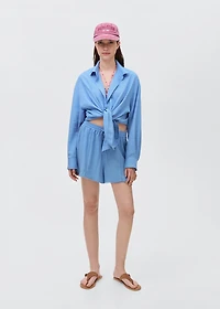 Linen shorts with drawstring