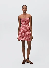 Printed ruched dress