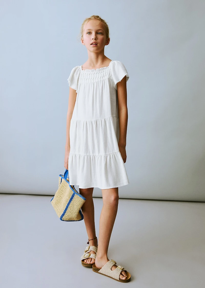 Ruffled linen dress