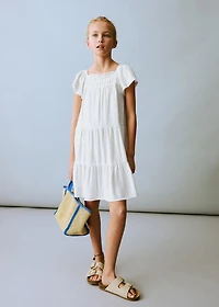 Ruffled linen dress