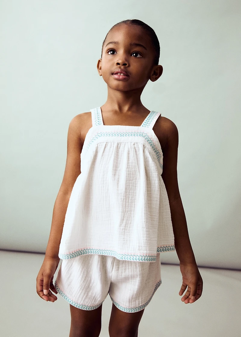 Bambula embroidered shorts