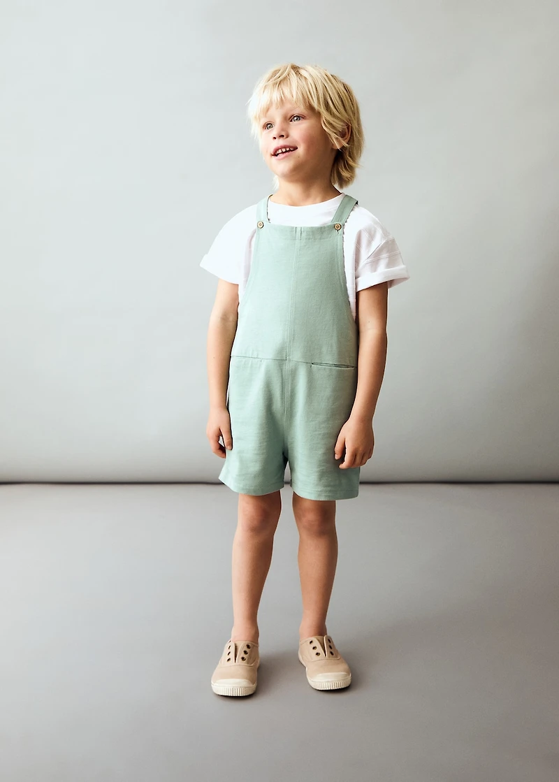 Short cotton dungarees