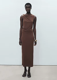 Draped dress with metallic detail