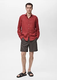 Straight fluid bermuda shorts
