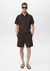 Seersucker shorts with drawstring