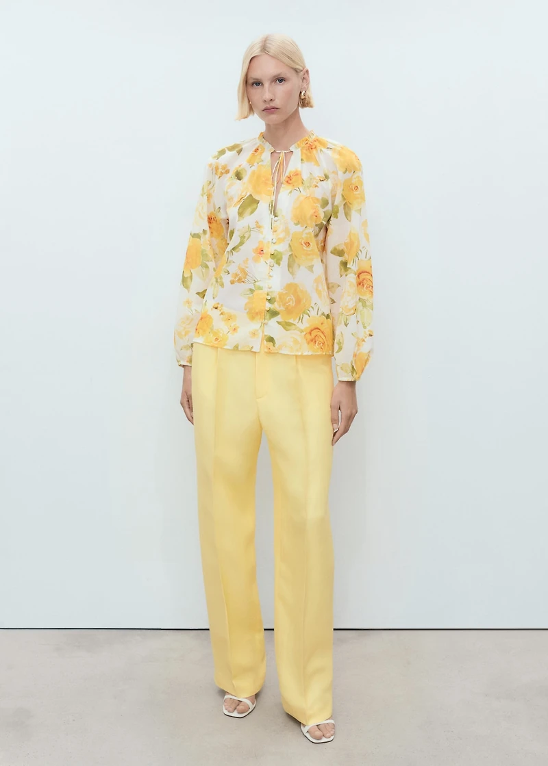 Floral cotton blouse