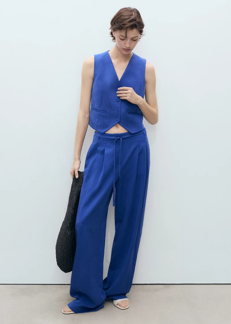 Straight lyocell suit vest