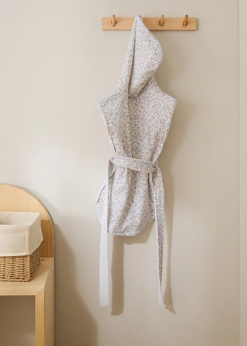 Children’s bathrobe with mini-flower print