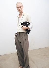 Wool-blend polo-neck sweater