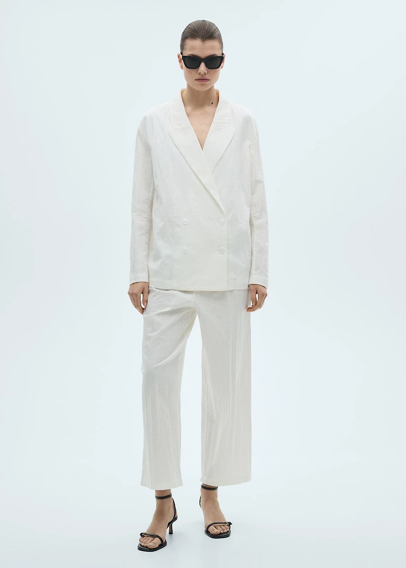 Wrinkled-effect suit blazer