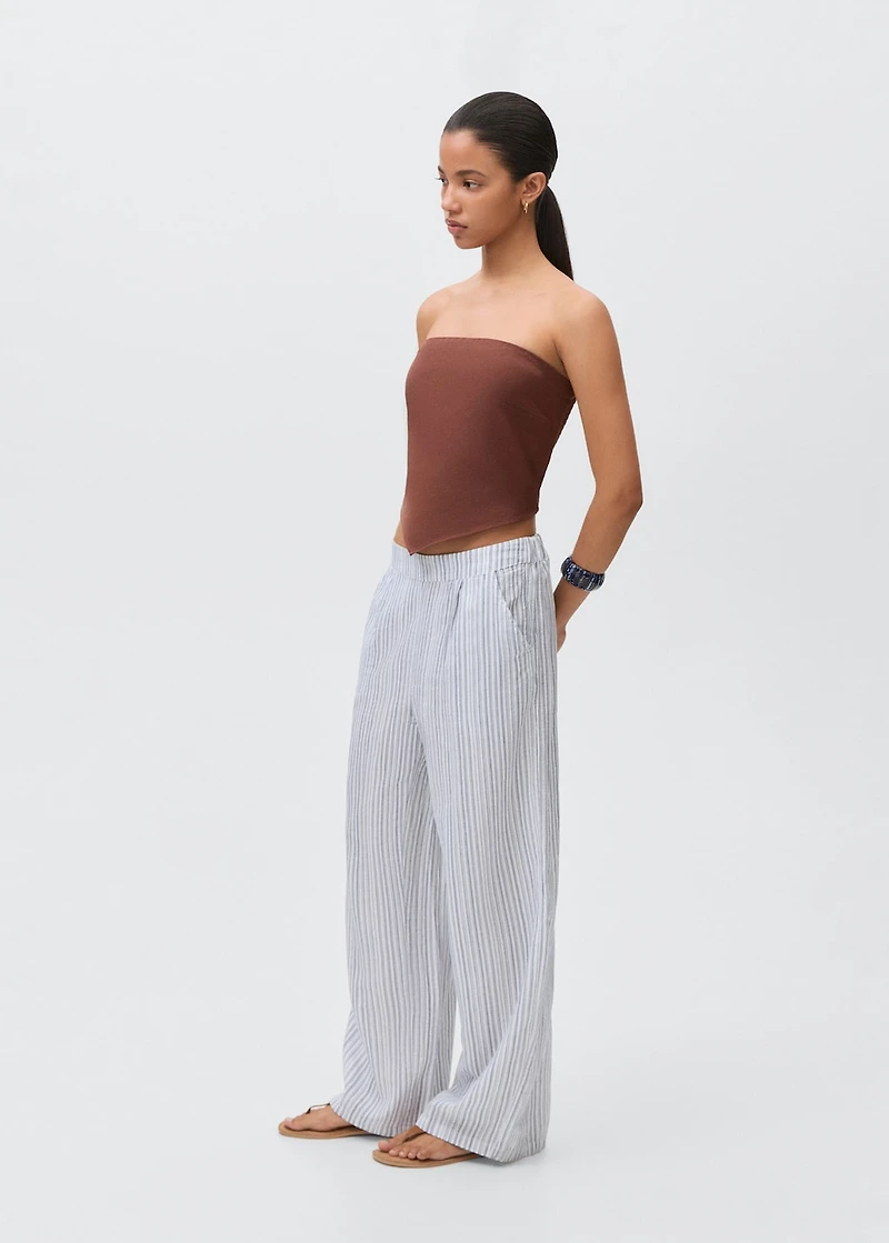 Striped cotton trousers
