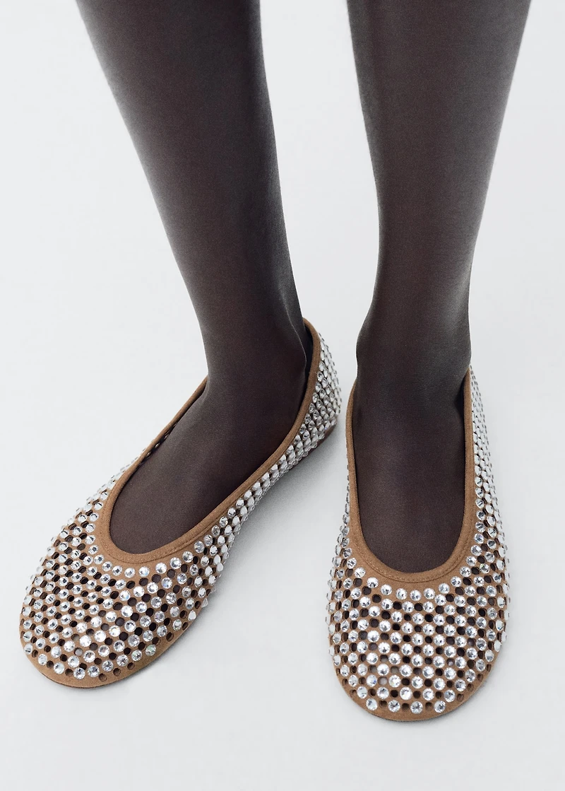 Rhinestone die-cut ballet flats