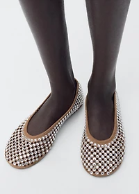 Rhinestone die-cut ballet flats