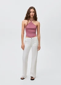 Ribbed halter-neck top