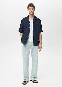 100% cotton check seersucker shirt