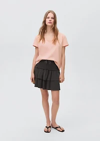 Gathered skirt with ruffles