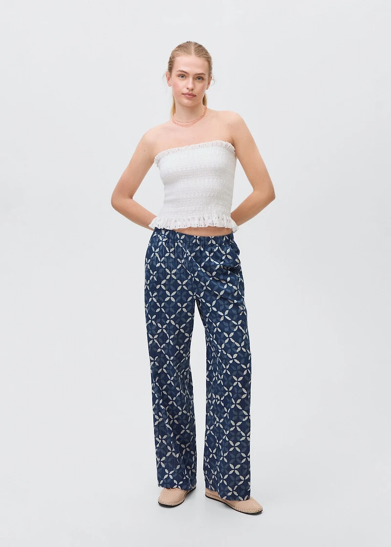 Printed straight pants