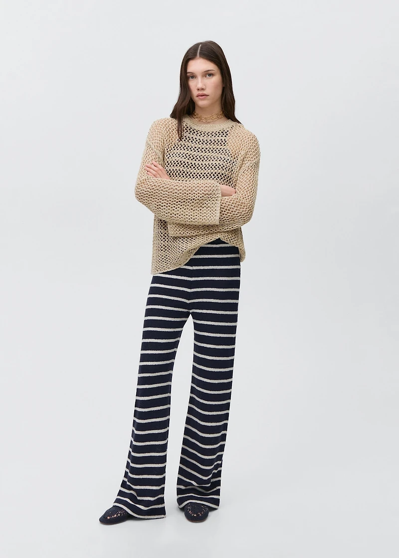 Striped knit pants