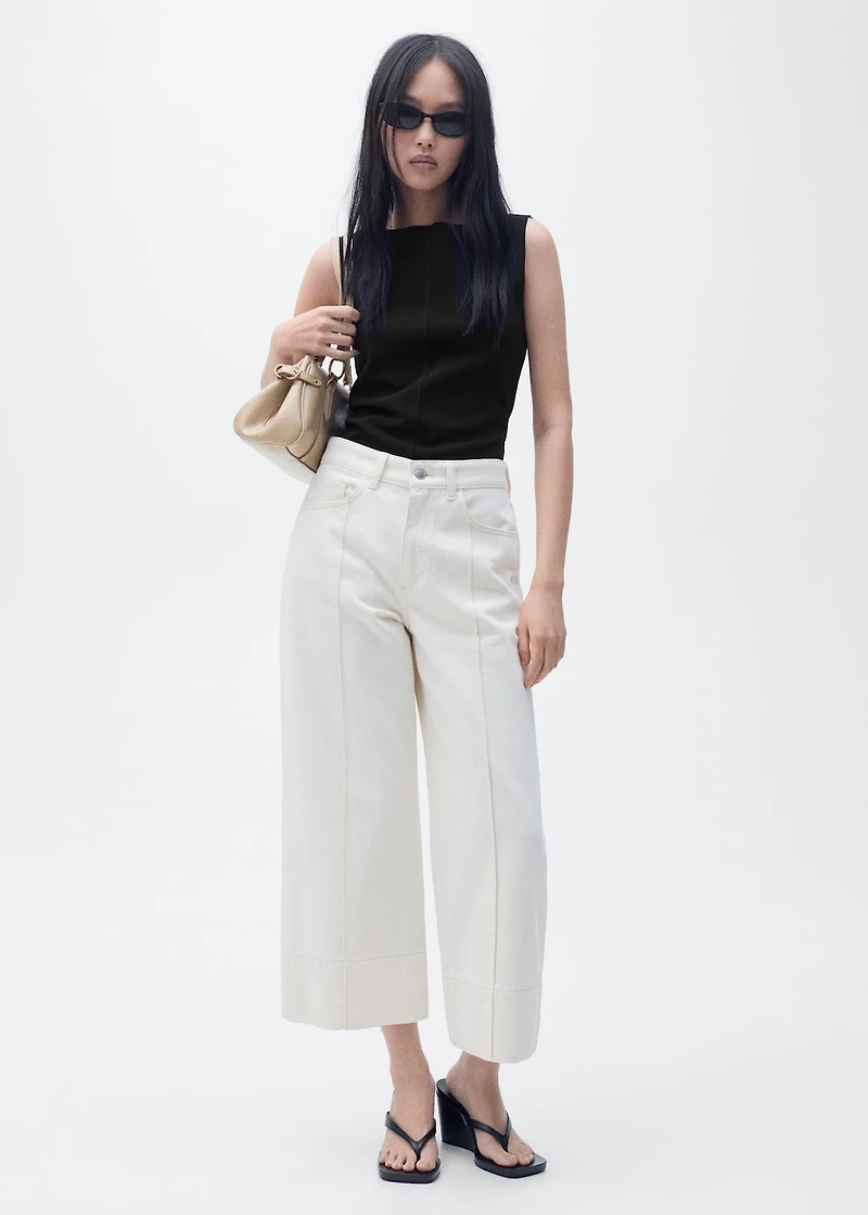 Boat-neck knitted top