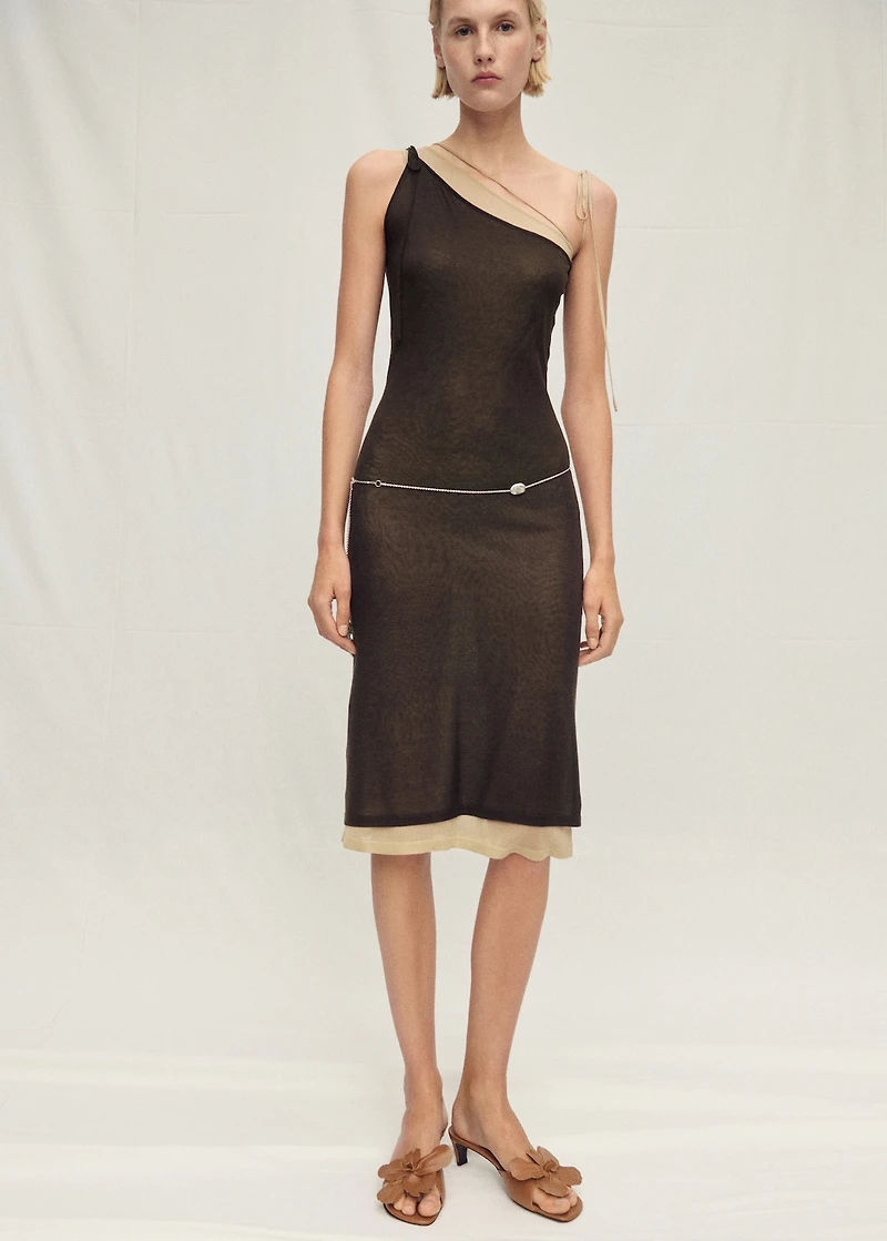 Combined lyocell knitted dress