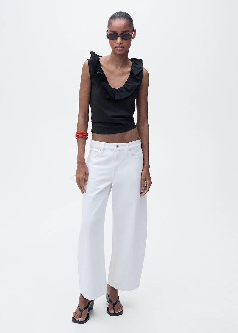 Cotton top with ruffles