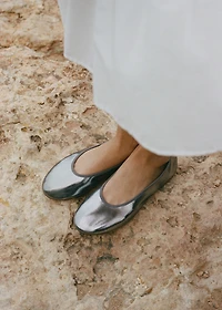 Metallic ballet flats