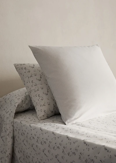Two percale cotton floral pillowcases 50x75 cm