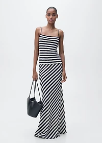 Striped knitted fitted top