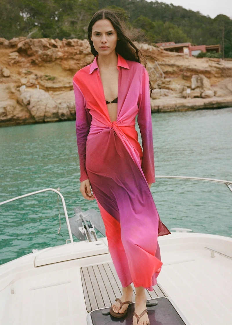 Tie-dye cotton dress