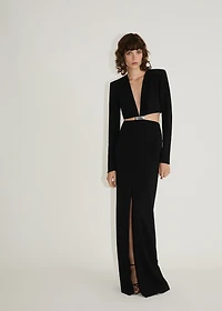 Dress with side slits and metallic detail