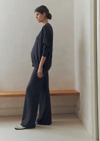 Wide leg knitted maternity pants