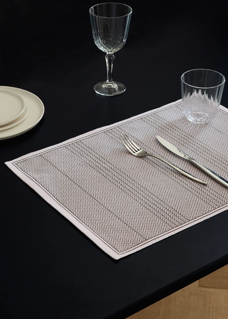 Geometric-print placemats