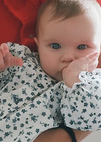 Floral-print cotton blouse