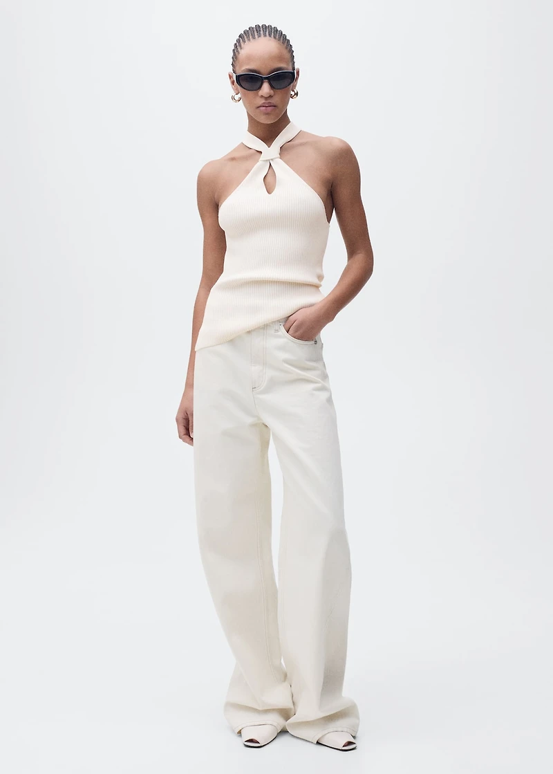 Halter-neck top with knot detail