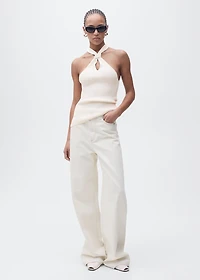 Halter-neck top with knot detail