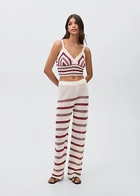Knit pants with stripes