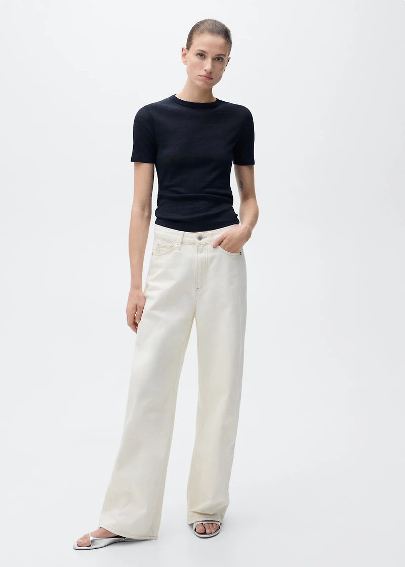 Fitted linen t-shirt