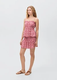 Printed pleated skirt