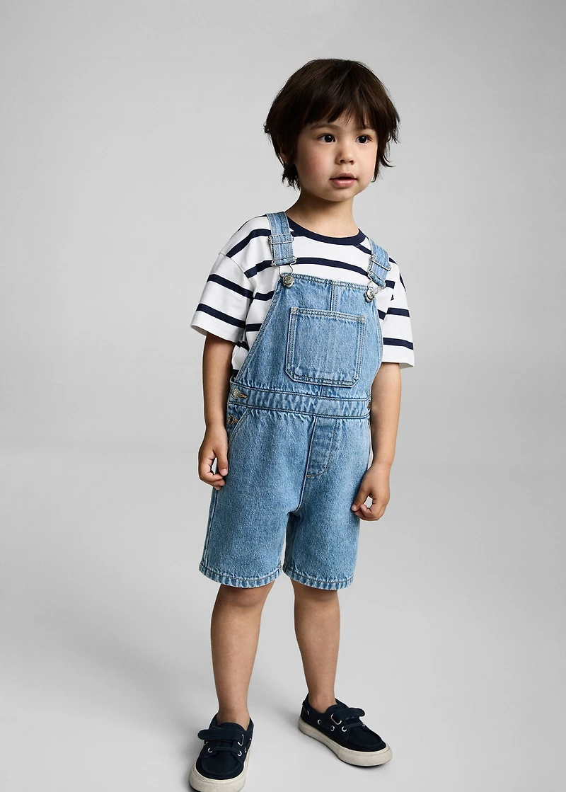 Short denim dungarees