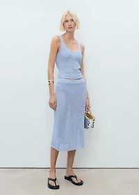 Knitted skirt with rhinestone detail