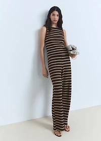 Knitted pants with geometric print