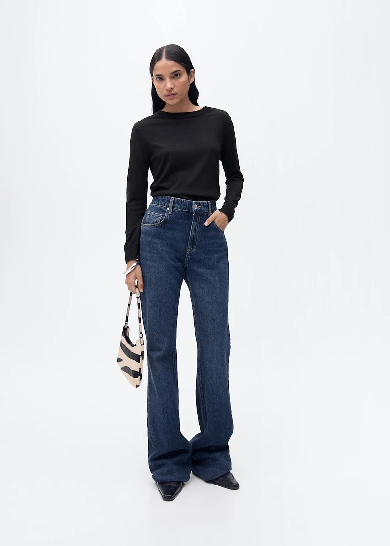 Wool-blend round-neck sweater