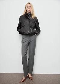 Straight mid-rise pants