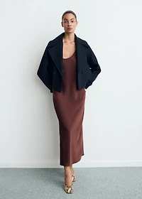 Wool-blend jacket with maxi lapels