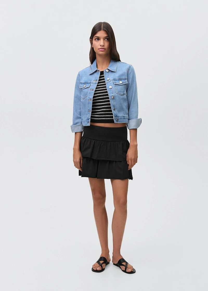 Ruffled mini-skirt pants