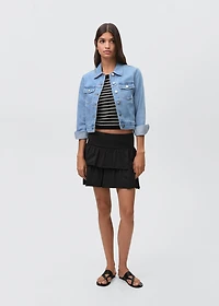 Ruffled mini-skirt pants