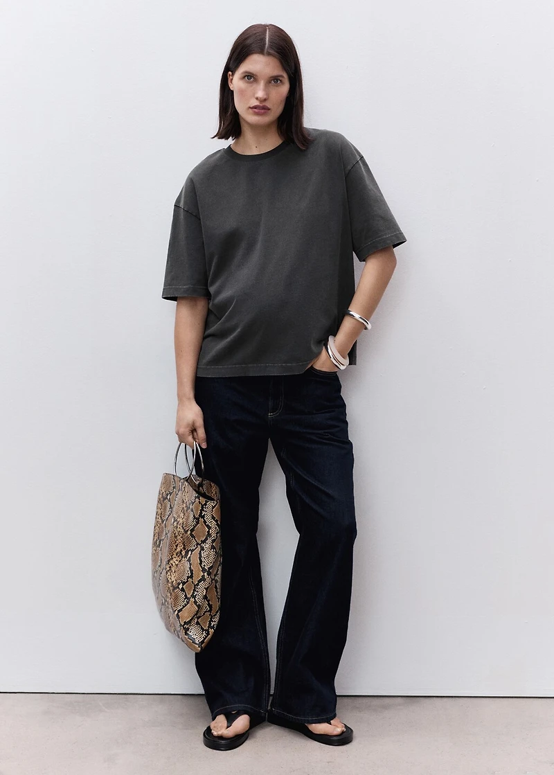 Oversized cotton maternity t-shirt
