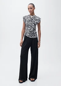 Draped sleeveless t-shirt